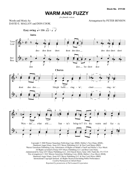 page one of Warm and Fuzzy (arr. Peter Benson) (SSAA Choir)
