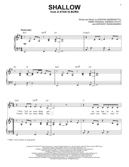 page one of Shallow (from A Star Is Born) (Piano & Vocal)