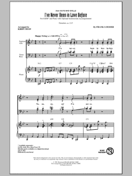 page one of I've Never Been In Love Before (SATB Choir)