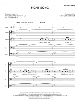 page one of Fight Song (arr. Wayne Grimmer) (TTBB Choir)