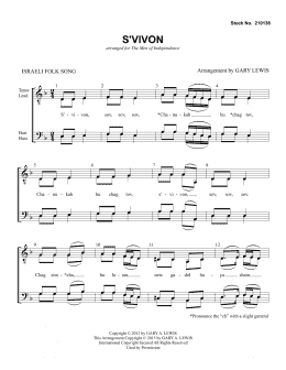 page one of S'Vivon (arr. Gary Lewis) (TTBB Choir)