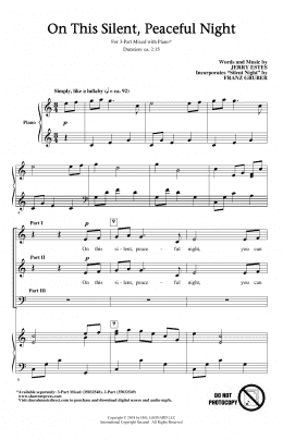page one of On This Silent, Peaceful Night (3-Part Mixed Choir)