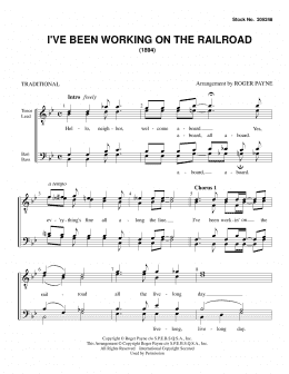 page one of I've Been Working on the Railroad (arr. Roger Payne) (TTBB Choir)