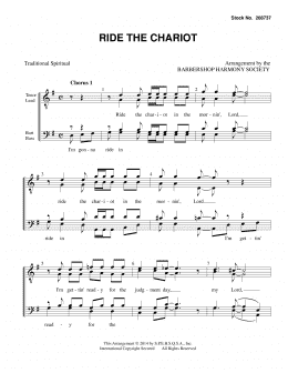 page one of Ride the Chariot (arr. Barbershop Harmony Society) (TTBB Choir)