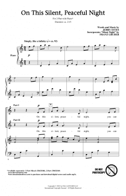 page one of On This Silent, Peaceful Night (2-Part Choir)