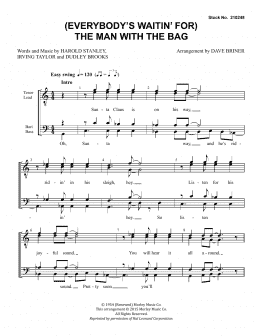 page one of (Everybody's Waitin' for) The Man with the Bag (arr. Dave Briner) (TTBB Choir)