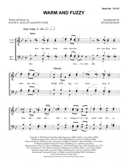 page one of Warm and Fuzzy (arr. Peter Benson) (TTBB Choir)