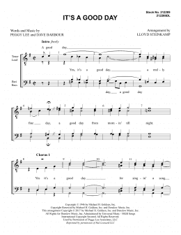 page one of It's a Good Day (arr. Lloyd Steinkamp) (TTBB Choir)