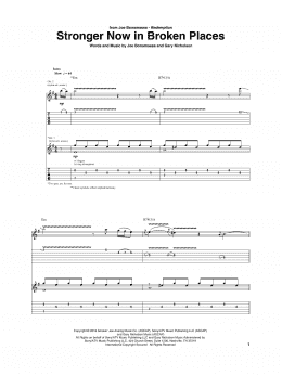 page one of Stronger Now In Broken Places (Guitar Tab)