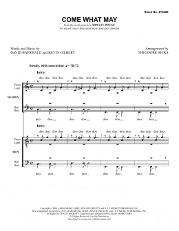 page one of Come What May (from Moulin Rouge) (arr. Theodore Hicks) (SSAATTBB Choir)