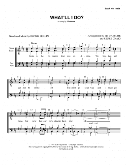 page one of What'll I Do? (arr. Ed Waesche, Renee Craig) (TTBB Choir)