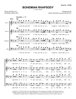 page one of Bohemian Rhapsody (arr. Deke Sharon and Adam Scott) (TTBB Choir)