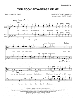 page one of You Took Advantage of Me (arr. Aaron Dale) (TTBB Choir)