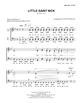 page one of Little Saint Nick (arr. Jon Nicholas) (SSAA Choir)
