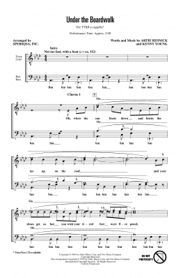 page one of Under The Boardwalk (arr. SPEBSQSA, Inc.) (TTBB Choir)