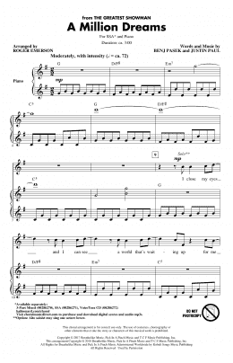 page one of A Million Dreams (from The Greatest Showman) (arr. Roger Emerson) (SSA Choir)