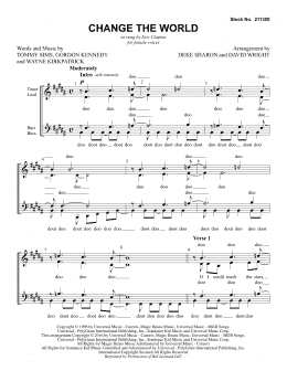 page one of Change The World (arr. Deke Sharon, David Wright) (SSAA Choir)