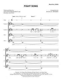 page one of Fight Song (arr. Wayne Grimmer) (SSAA Choir)