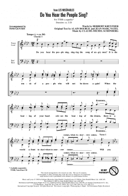 page one of Do You Hear The People Sing? (from Les Miserables) (arr. Tom Gentry) (TTBB Choir)