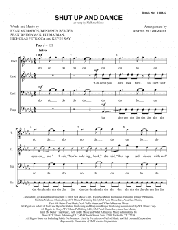 page one of Shut Up and Dance (arr. Wayne Grimmer) (TTBB Choir)