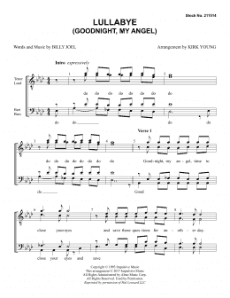 page one of Lullaby (Goodnight My Angel) (arr. Kirk Young) (TTBB Choir)