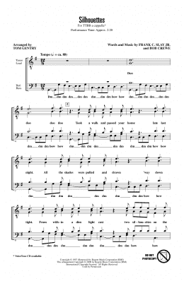 page one of Silhouettes (arr. Tom Gentry) (TTBB Choir)