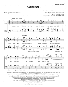 page one of Satin Doll (arr. Wayne Grimmer) (TTBB Choir)