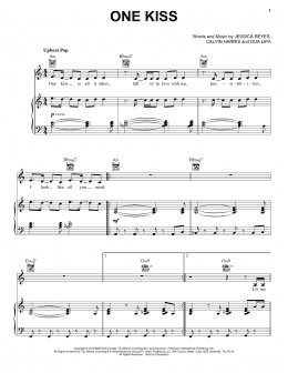 page one of One Kiss (Piano, Vocal & Guitar Chords (Right-Hand Melody))