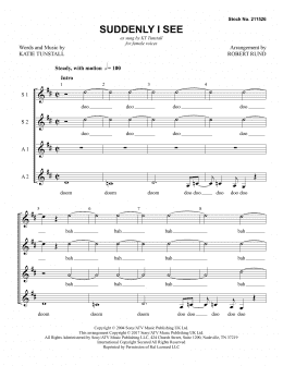 page one of Suddenly I See (arr. Robert Rund) (SSAA Choir)