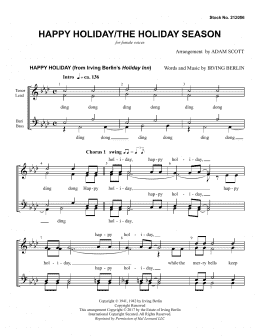 page one of Happy Holiday/The Holiday Season (arr. Adam Scott) (SSAA Choir)