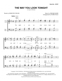 page one of The Way You Look Tonight (arr. Mark Hale) (TTBB Choir)