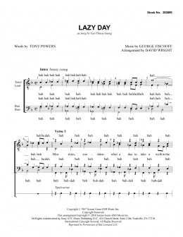 page one of Lazy Day (arr. David Wright) (TTBB Choir)