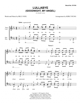 page one of Lullaby (Goodnight My Angel) (arr. Kirk Young) (SSAA Choir)
