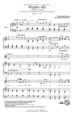page one of Psalm 45 (A Noble Theme) (SATB Choir)