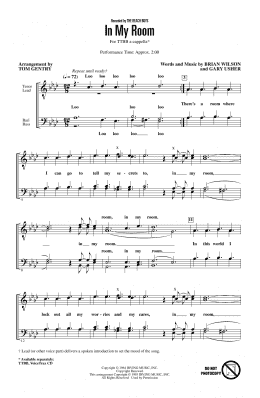 page one of In My Room (arr. Tom Gentry) (TTBB Choir)