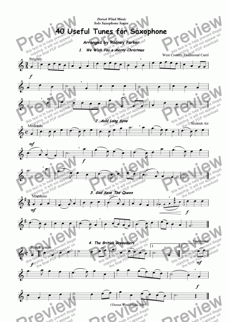 page one of 40 Useful Tunes for Saxophone