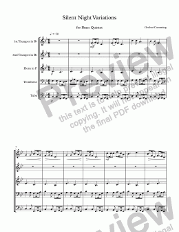 page one of "Variations on Silent Night"