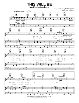 page one of This Will Be (An Everlasting Love) (Piano, Vocal & Guitar Chords (Right-Hand Melody))