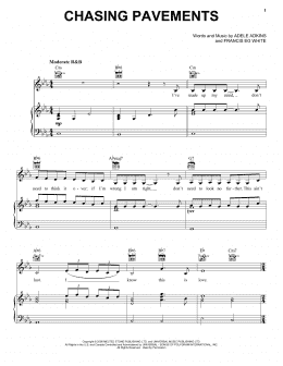 page one of Chasing Pavements (Piano, Vocal & Guitar Chords (Right-Hand Melody))