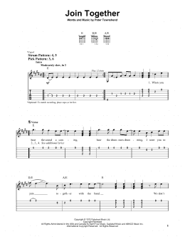 page one of Join Together (Easy Guitar Tab)