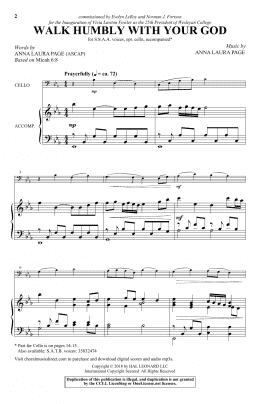page one of Walk Humbly With Your God (SSAA Choir)