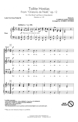 page one of Tollite Hostias (arr. Audrey Snyder) (3-Part Mixed Choir)