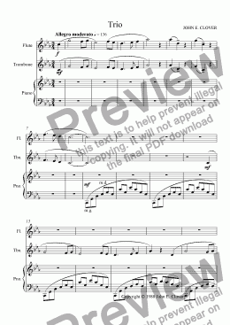 page one of Trio for Flute, Trombone and Piano I