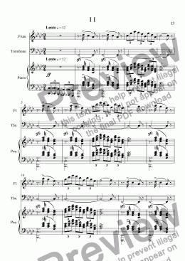 page one of Trio for Flute, Trombone and Piano  II