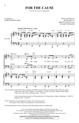 page one of For the Cause (arr. James Koerts) (SATB Choir)
