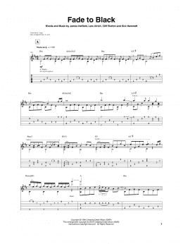 page one of Fade To Black (Guitar Tab)