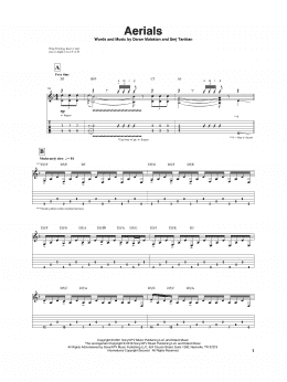 page one of Aerials (Guitar Tab)