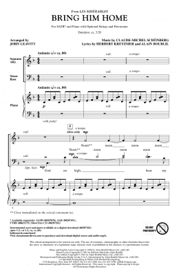 page one of Bring Him Home (from Les Miserables) (arr. John Leavitt) (SATB Choir)