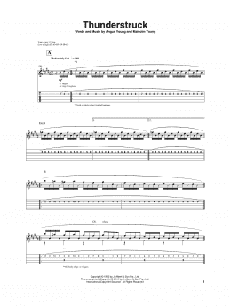page one of Thunderstruck (Guitar Tab)