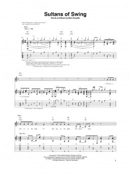 page one of Sultans Of Swing (Guitar Tab)